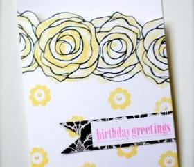 Birthday Greetings Card (Blank Inside) by The Leaf Studio. FREE shipping